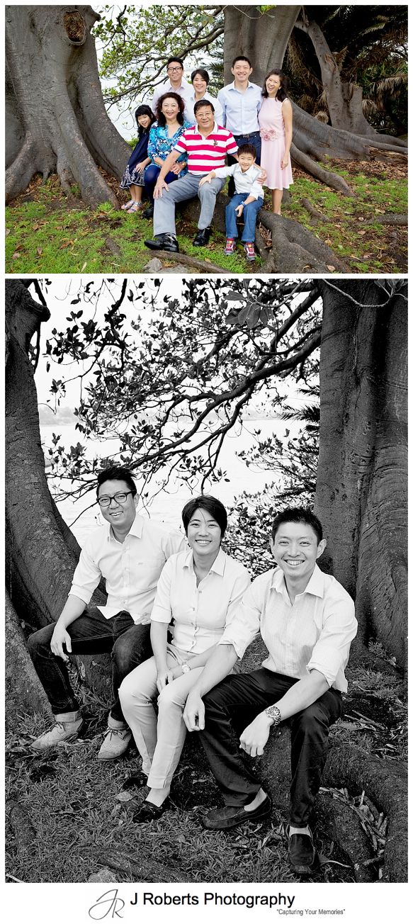 Overseas Visitors Family Portrait Photography in Sydney at Blue Point Reserve Great Harbour Views for Family Photos